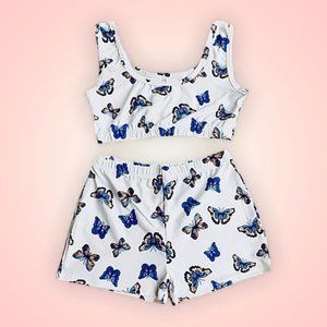 Women's Butterfly Two Piece Matching Pajama Set